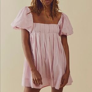 Free People Marina Mini Dress Size L, worn 1x, baby pink